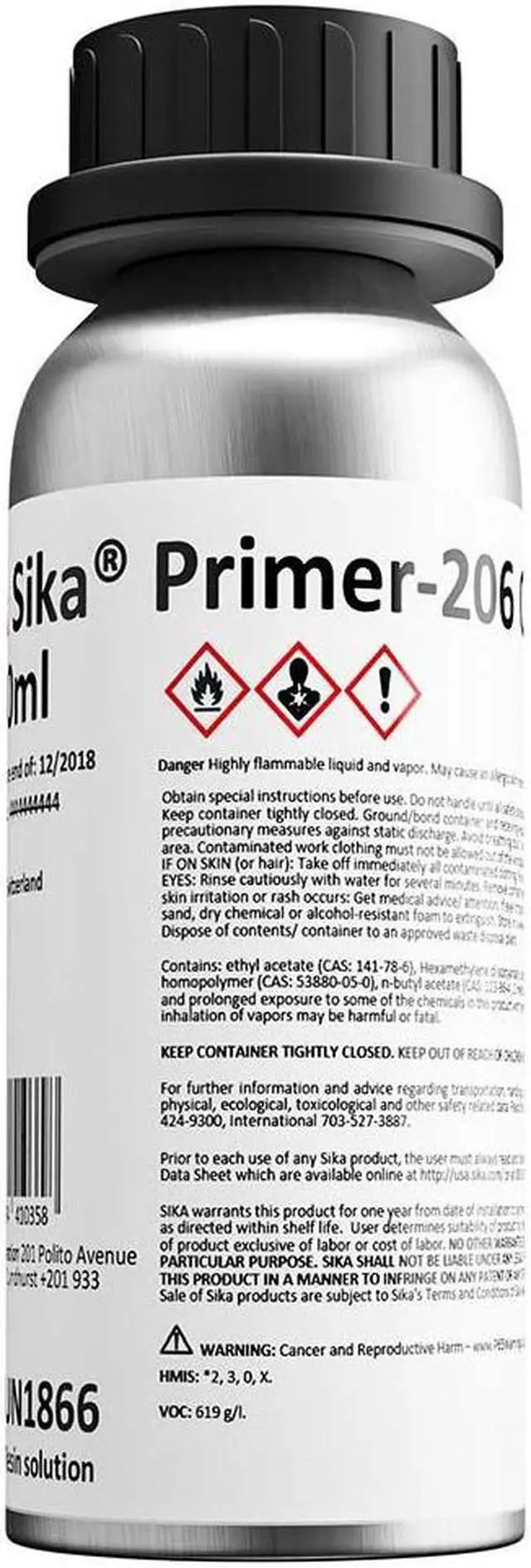 Alt view image 2 of 2 - Sika Primer-206 G+P Black 250ml Bottle