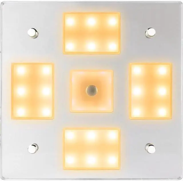 Alt view image 3 of 3 - Sea-Dog Square LED Mirror Light w/On/Off Dimmer - White & Blue