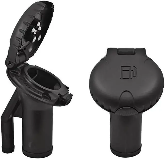 Alt view image 2 of 2 - Attwood Deck Fill f/Pressure Relief Systems - Angled Body & Scalloped Black Plastic Cap