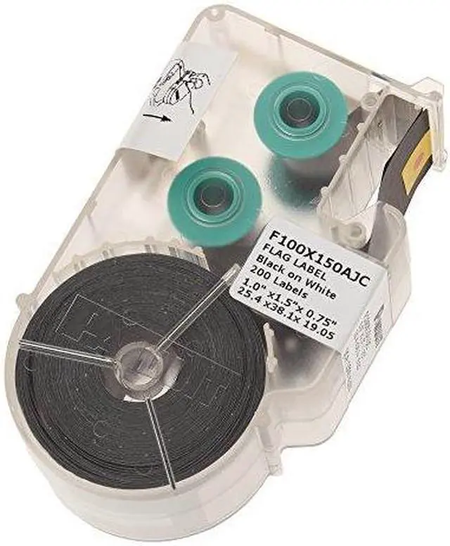 Alt view image 2 of 2 - Panduit P1 F100X150AJC Flag Label Cassette - 1" Width x 1 1/2" Length - Rectangle - White - Polyester - 200 / Cartridge