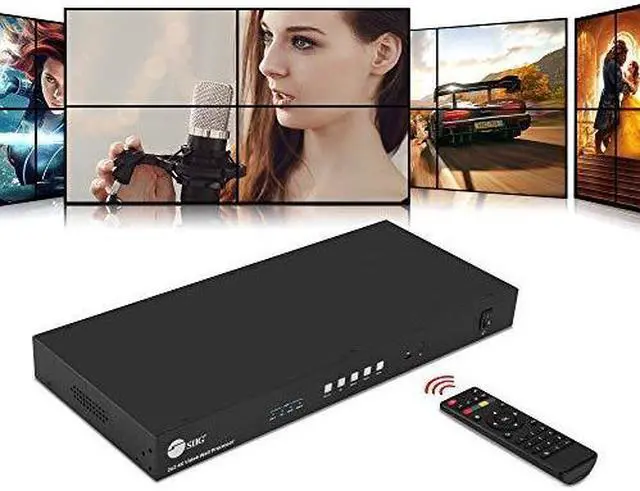 Alt view image 10 of 11 - SIIG 2x2 4K Video Wall Processor with USB-C / DVI / HDMI Inputs CEH26E11S1