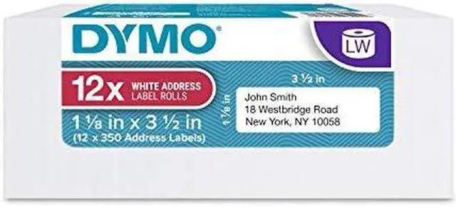 Alt view image 8 of 15 - Dymo Labels LabelWriter 3-1/2"Wx1-1/8"H 12 RL/PK White 2050768