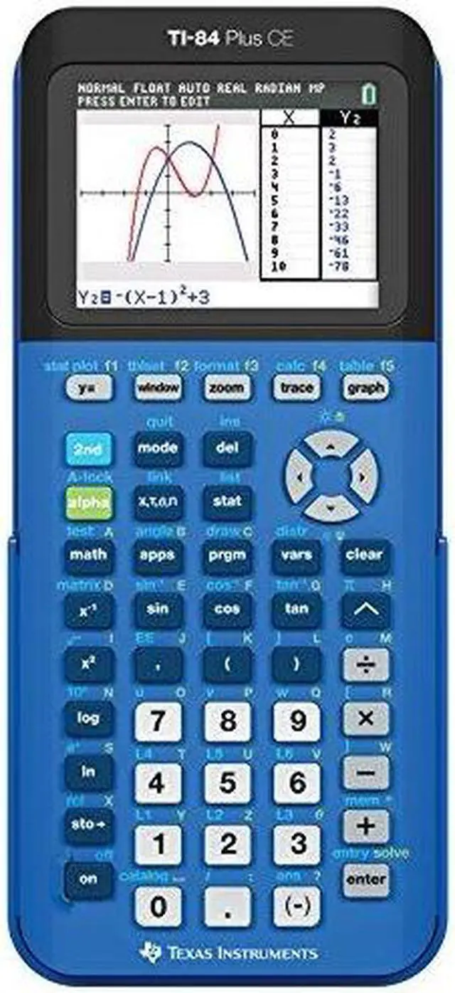 Alt view image 6 of 8 - Texas Instruments TI-84 Plus CE Graphing Calculator - 3D Graphing - Clock, Date/Time Display, Impact Resistant Cover, Slide-on Hard Case, Backlit Display, Lightweight, Durable - 2.80" - LCD - 320