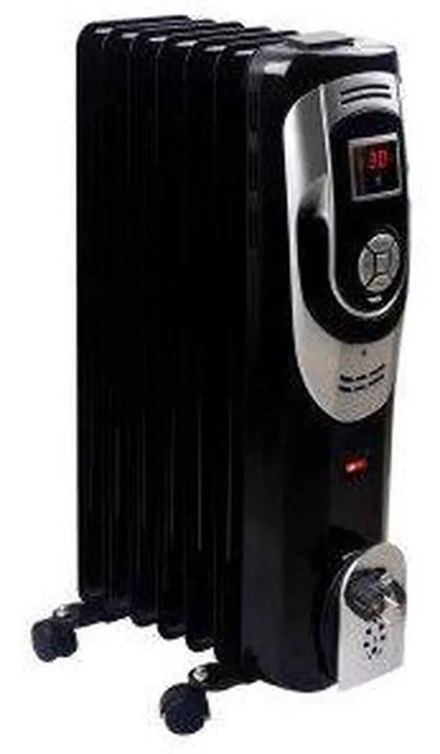 Alt view image 7 of 8 - Optimus H6015L Digital 7 Fin Oil Filled Radiator Heater