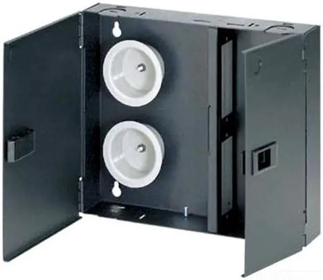 Alt view image 4 of 4 - Panduit FWME2 Fiber Enclosure, Wall Mount, 2 QuickNet Cassettes, FAP/FMP, Black