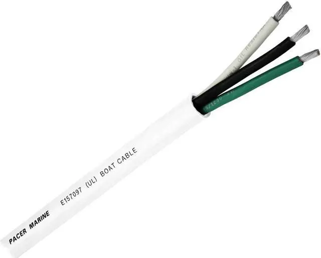 Alt view image 3 of 3 - Pacer Round 3 Conductor Cable - 100' - 14/3 AWG - Black, Green & White