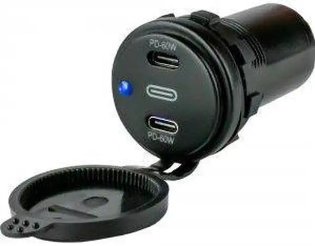 Alt view image 3 of 3 - Sea-Dog Dual USB-C Power Socket
