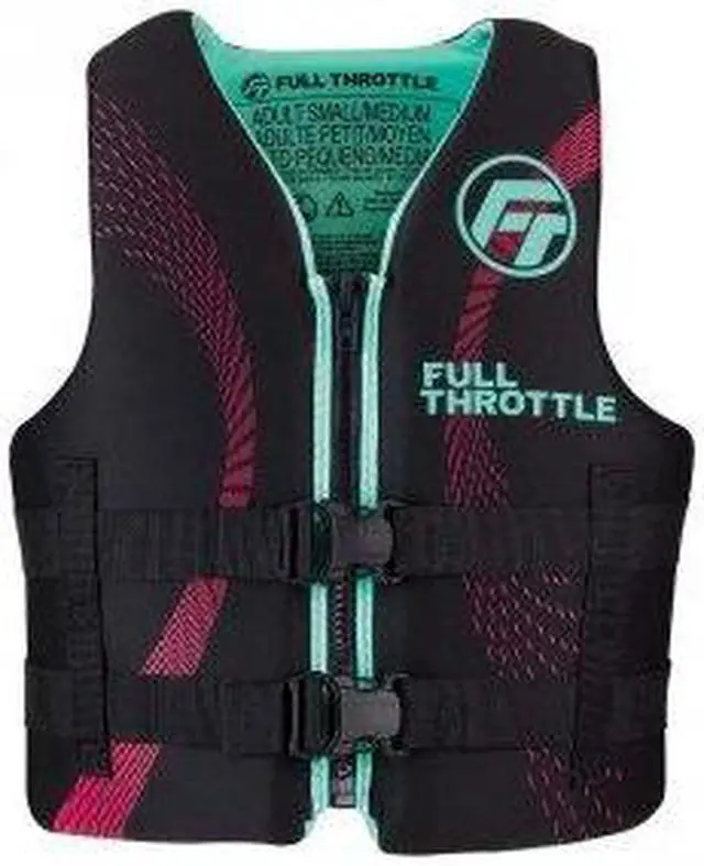 Alt view image 6 of 6 - Full Throttle 142100-505-050-22 Adult Rapid-Dry Life Jacket - Large/X-Large, Aqua