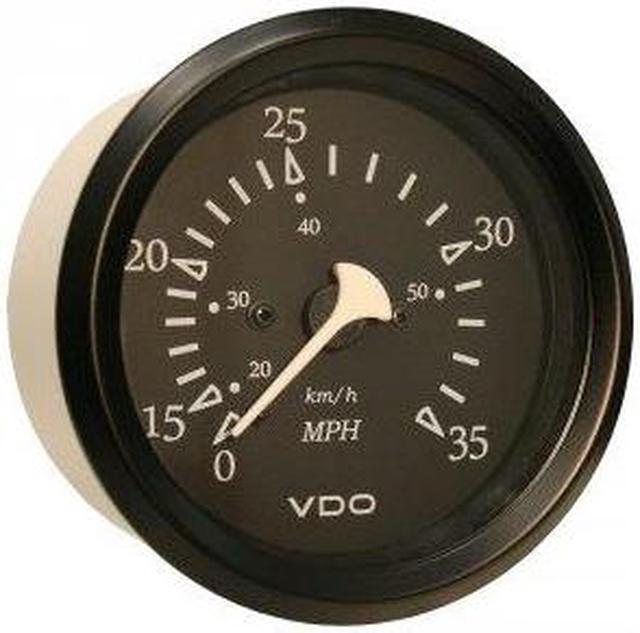 Alt view image 7 of 7 - VDO Allentare Black Pitot Speedometer 35 MPH - Black Bezel 35 Mph Speedometer