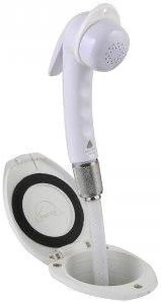 Alt view image 3 of 3 - Scandvik Recessed Shower w/6' White Hose - Euro Trigger Sprayer