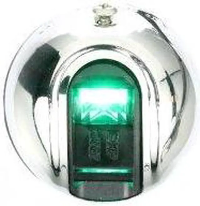 Alt view image 6 of 6 - Attwood LightArmor Vertical Surface Mount Navigation Light - Oval - Starboard (green) - Stainless Steel - 2NM