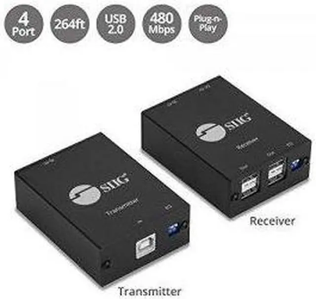 Alt view image 16 of 16 - SIIG 4-Port USB 2.0 Extender JU-EX0311-S1 Brown Box