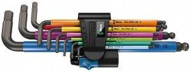 Alt view image 4 of 4 - Wera Hex-Plus Color Coded Metric Long Shaft with Hold Function L-Key 9 Piece Set