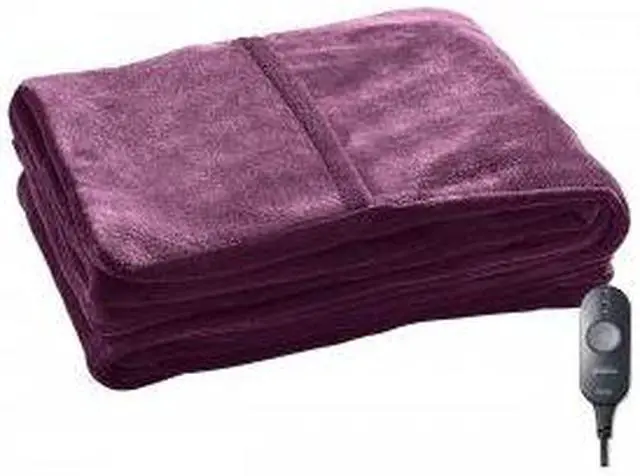 Alt view image 4 of 4 - Sunbeam Microplush Heated Throw with Foot Pocket in Winter Bloom