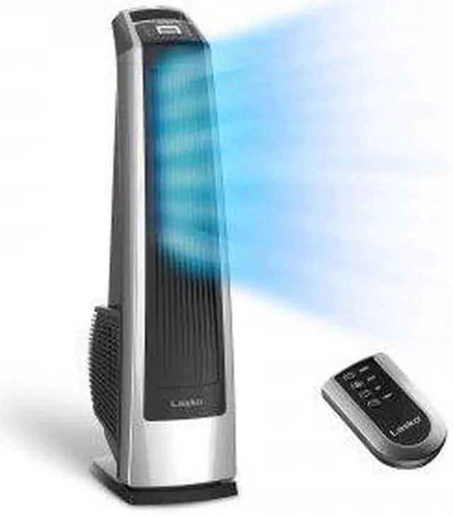 Alt view image 4 of 11 - Lasko U35115 Electric Oscillating High Velocity Stand-Up Tower Fan with Timer and Remote Control for Indoor, Bedroom and Home Office Use, Silver