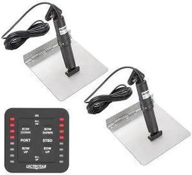 Alt view image 2 of 2 - Lectrotab XKA Stainless Steel Trim Tab Kit w/One-Touch Control - 9 x 18