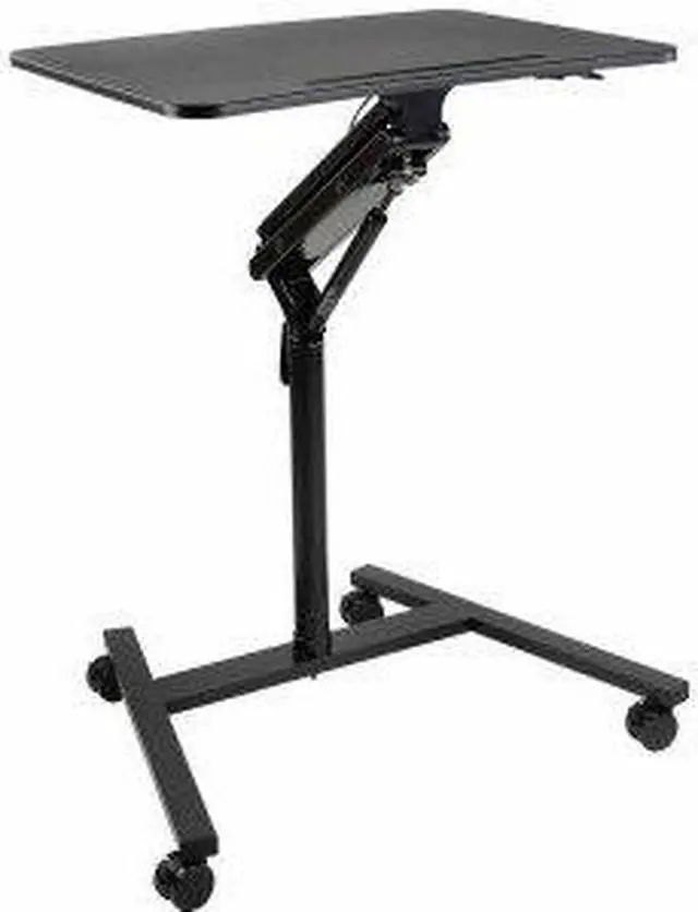 Alt view image 17 of 17 - Mount-It! Mobile Standing Laptop Desk | Height Adjustable Rolling Sit Stand Workstation with Casters |  27.5 Inch Wide