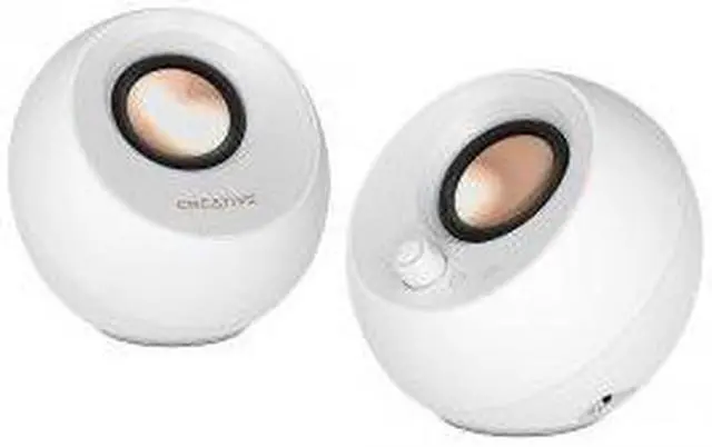 Alt view image 7 of 7 - Creative Pebble Pro 2.0 Portable Bluetooth Speaker System - 10 W RMS - White - Desktop - 80 Hz to 20 kHz