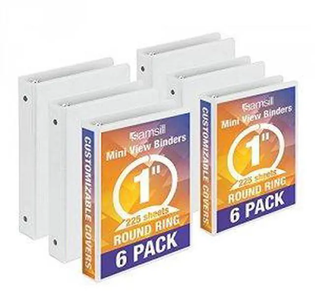 Alt view image 4 of 12 - Economy Round Ring View Binders 3 Rings 1" Capacity 8.5 x 5.5 White 6/Carton MP28507