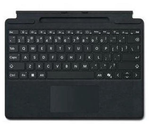 Alt view image 5 of 6 - Microsoft Keyboard/Cover Case Microsoft Surface Pro 9, Surface Pro 8, Surface Pro 10, Surface Pro 11 Tablet - Black - Alcantara Body - 8.9" Height x 11.4" Width x 0.2" Depth