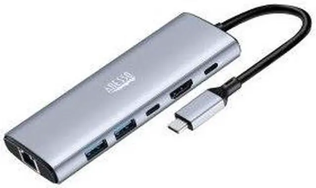 Alt view image 9 of 9 - Adesso AUH-4035 Docking Station - for Notebook/Tablet PC/Smartphone/Monitor/TV/Projector - Charging Capability - Memory Card Reader - SD, TransFlash - USB Type C - 1 Displays Supported - 4K @ 60Hz - 3
