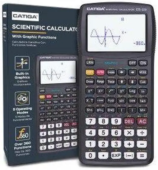 Alt view image 3 of 3 - Adesso CS-229B Scientific Graphic and Engineering Calculator Black CS229B