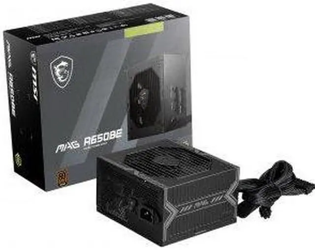 Alt view image 6 of 6 - MSI MAG 650W Power Supply - ATX - 120 V AC, 230 V AC Input - 650 W - Active PFC - 1 Fan(s) - 85% Efficiency