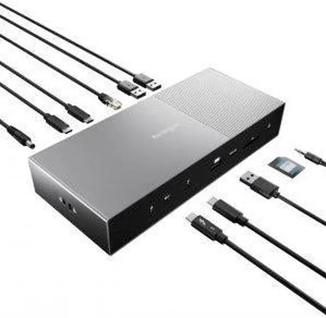 Alt view image 9 of 9 - Kensington SD5000T5 EQ Thunderbolt 5 Triple 4K Docking Station with 140W PD - Windows/macOS - for Workstation/Notebook/Monitor - Charging Capability - Memory Card Reader - SD, microSD - Thunderbolt 5