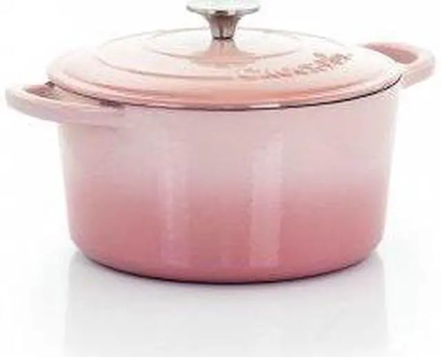 Alt view image 9 of 9 - Crock-Pot Artisan 2 Piece 5 Quarts Enamled Cast Iron Dutch Oven in Blush Pink