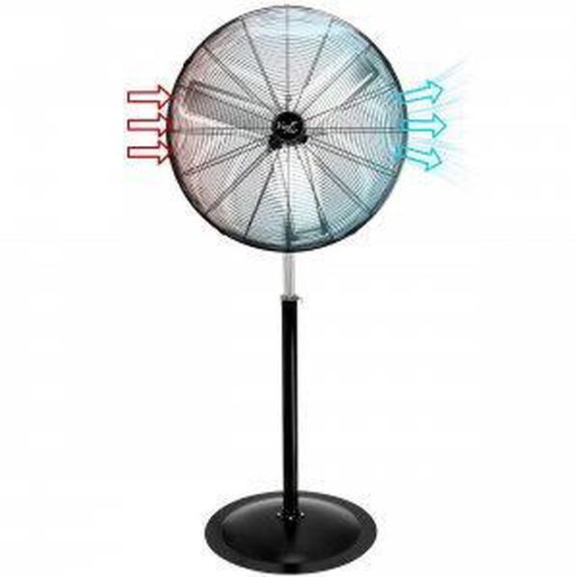 Alt view image 8 of 8 - Vie Air 30 Inch Industrial Heavy Duty Pedestal Oscillating Metal Stand Fan