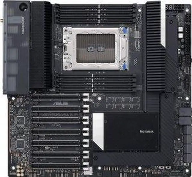 Alt view image 10 of 10 - ASUS PRO WS WRX80E-SAGE WIF-SI R Server Motherboard, AMD WRX80 Ryzen Threadripper PRO extended-ATX workstation motherboard with Intel dual 10 G LAN, USB 3.2 Gen 2x2 Type-C port, 7 x PCIe 4.0 x16 slots