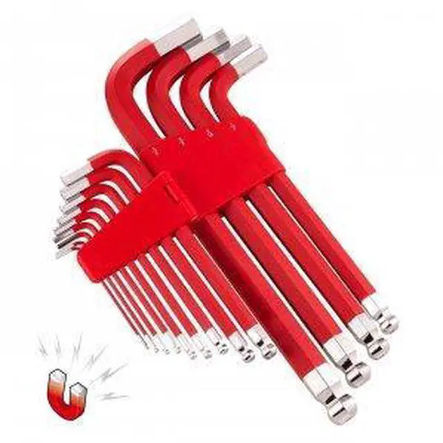 Alt view image 2 of 2 - powerbuilt 13 piece sae jumbo long point magnetic hex key wrench, allen hex key wrench, 5/64"- 3/4" - 941641