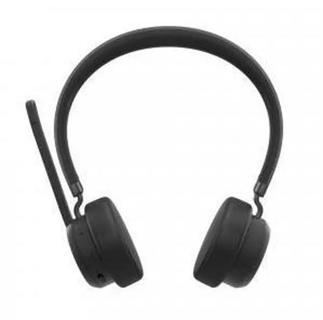 Alt view image 9 of 9 - Lenovo Wireless Stereo Headset - Stereo - Wireless - Bluetooth - 98.4 ft - 32 Ohm - 20 Hz to 20 kHz - On-ear, Over-the-head - Binaural - Circumaural - 4.27 ft Cable - Noise Canceling - Black
