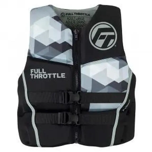 Alt view image 2 of 3 - Full Throttle 142500-701-060-22 Men's Rapid-Dry Flex-Back Life Jacket - 2XL, Gray