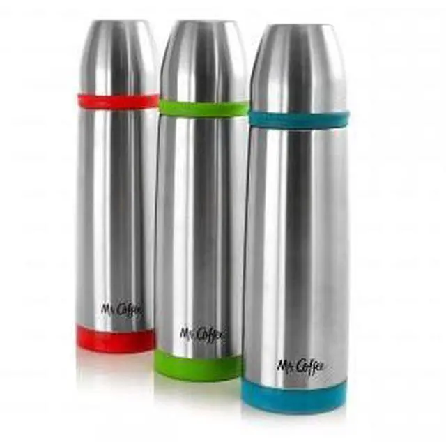 Alt view image 8 of 8 - Mr. Coffee Altona 3 Piece 27 Ounce Stainless Steel Thermal Travel Bottles in Assorted Colors