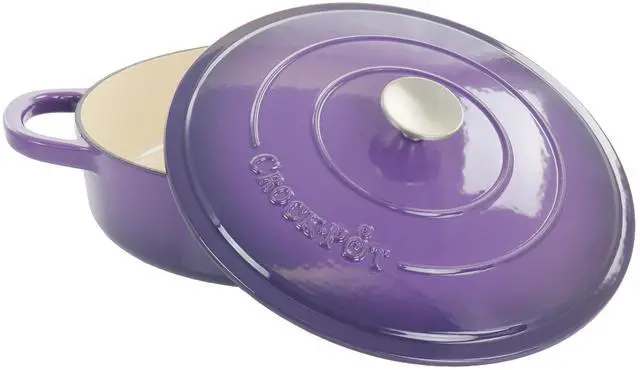 Alt view image 8 of 8 - Crock-Pot Artisan 2 Piece 5 Quart Enameled Cast Iron Braiser with Lid in Lavender