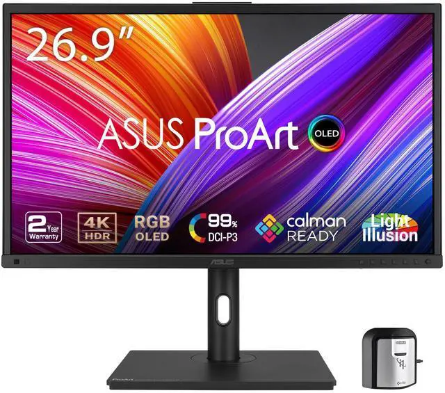 Alt view image 2 of 10 - ASUS ProArt Display OLED PA27DCE-K Professional Monitor 27-inch (26.9-inch viewable), OLED, 4K UHD (3840 x 2160), 99% DCI-P3, HDR-10, HLG, E < 1, USB-C PD 80W