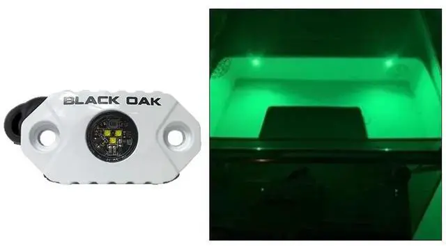 Alt view image 2 of 2 - Black Oak LED Rock Accent Light - Green - White Housing Rock Accent Light - Green - White Housing