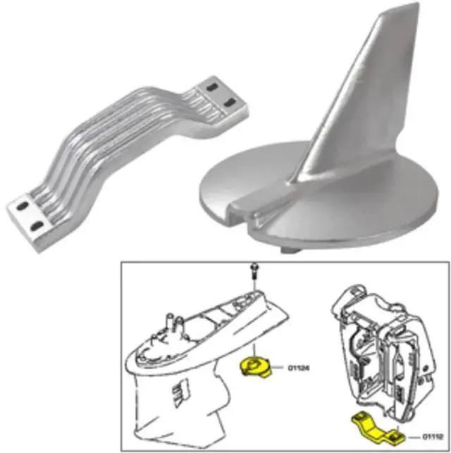 Alt view image 4 of 4 - TECNOSEAL ANODE KIT YAMAHA 200 -250 HP ZINC POLYBAG 21104