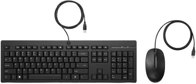 Alt view image 8 of 8 - HP 225 Wired Mouse and Keyboard Combo (AX2Y7AA) - USB Type A Plunger Cable Keyboard - English (US), English (Canada) - Black - USB Type A Cable Mouse - Red Tracking - 1200 dpi - 3 Button - Scroll Whee