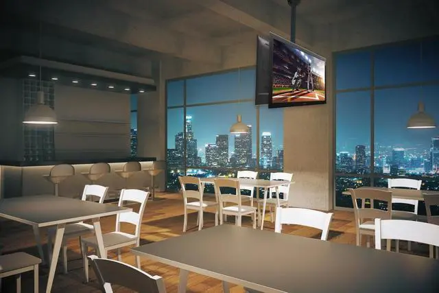 Alt view image 8 of 8 - Mount-It! Dual Screen Ceiling TV Mount | Fits 32-77 Inch TVs | Ceiling Bracket Fits Vaulted and Sloped Ceilings