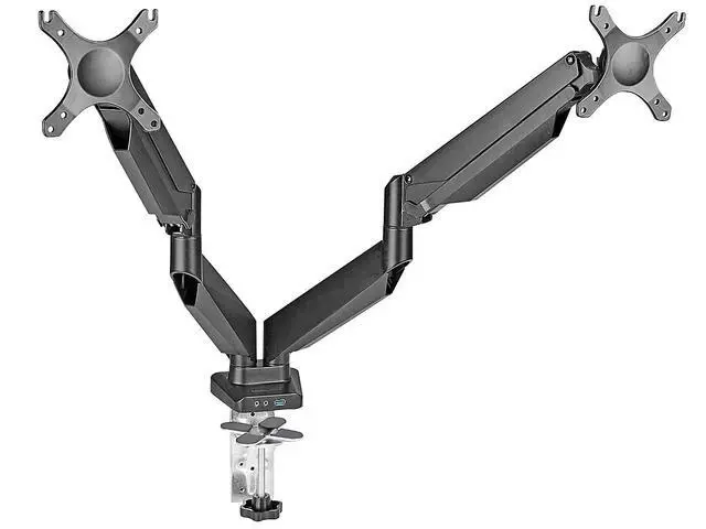 Alt view image 2 of 2 - Uline Adjust Dual Desktop Monitor Mount For 17-30" Monitors H-7621