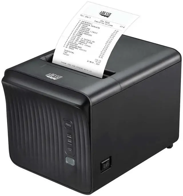 Alt view image 17 of 17 - Adesso NuPrint 330 Desktop Direct Thermal Receipt Printer Monochrome Black