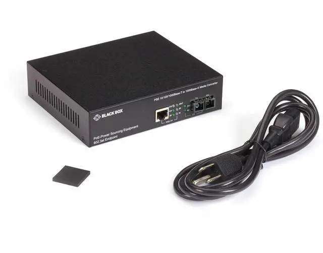 Alt view image 6 of 6 - Black Box LPS500 Gigabit Ethernet PoE Media Converter (LPS500A-MM-SC-R3)