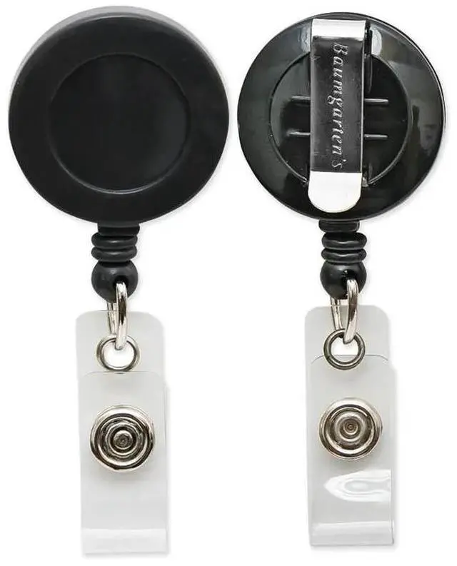 Alt view image 18 of 18 - Baumgartens Card Reel with Belt Clip Extends 30" Black 68824
