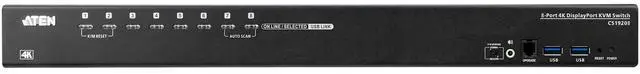 Alt view image 6 of 6 - ATEN CS19208 8-Port USB 3.0 4K DisplayPort KVM Switch with Rack Mounting Kit