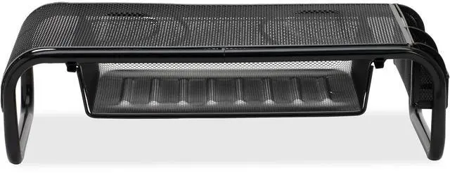 Alt view image 10 of 10 - Lorell Monitor/Printer Stand 20"x12"x5-1/4" Black Mesh 84148