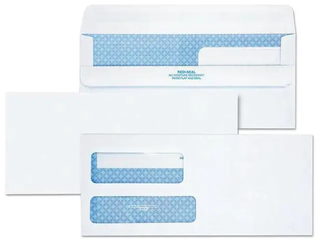 Alt view image 14 of 14 - Quality Park Redi Seal Envelope Security #10 4 1/8 x 9 1/2 Window White 500/Box 21418