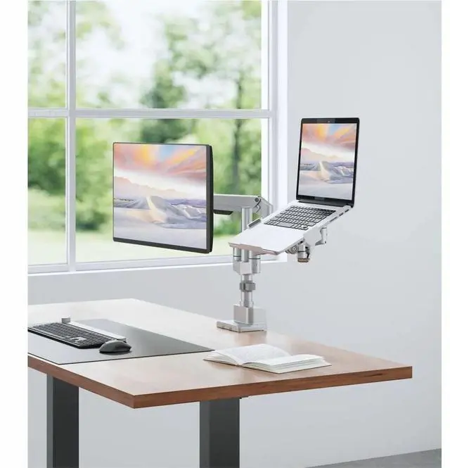 Alt view image 5 of 5 - Amer Mounts Articulating Monitor Arm and Notebook Mount Arm with Hydralift