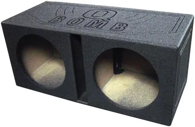 Alt view image 10 of 10 - QPower QBOMB12V Dual 12" Vented Ported Subwoofer Sub Box with Bedliner Spray